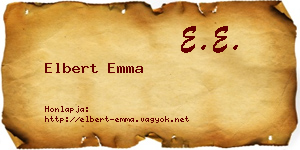 Elbert Emma névjegykártya